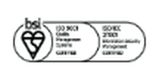 BSI ISO 9001 and ISO/IEC 27001 certified