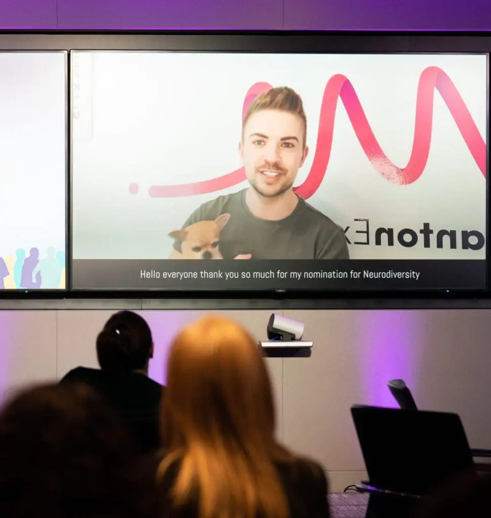 Luke Manton accepting his award virtually