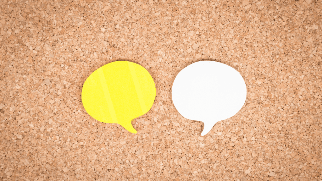 Cork board with two Speech bubbles