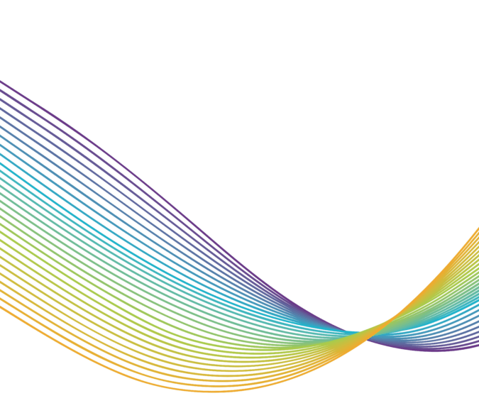 Wavy image of rainbow colours