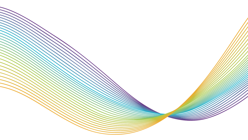 Wavy image of rainbow colours