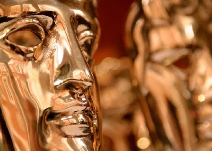 photo of the golden bafta statuette