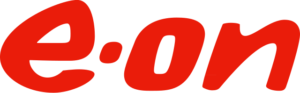 Logo for E ON. In red text, lower case
