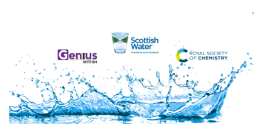 logos fro GW, Scottish water and RSC with water splash underneath