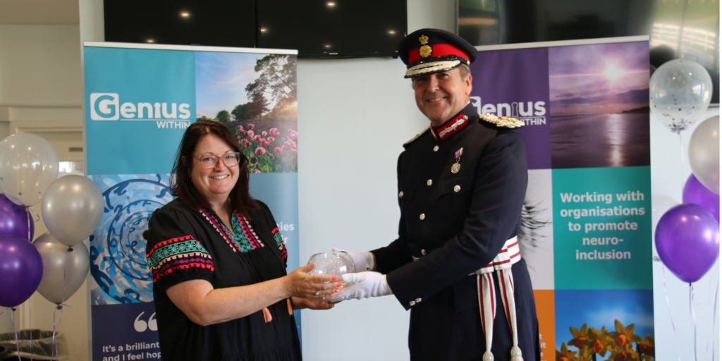 Jacqui Wallis receiving the Queens Award